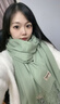 恒源祥圍巾女披肩新款純色冬季加厚秋冬2025駝色保暖圍脖百搭兩用 25號-橄欖綠(規格200*70) 曬單實(shí)拍圖
