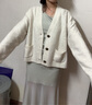 優(yōu)衣庫女裝舒芙蕾針織短開(kāi)衫/外套空調衫通勤25秋冬新款478339 01 乳白色 M /160/84A 曬單實(shí)拍圖
