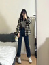 憶思減高腰顯瘦直筒牛仔褲女秋裝2025年新款大碼小個(gè)子九分煙管褲子潮 藍灰 1132 27 建議90-100斤 曬單實(shí)拍圖