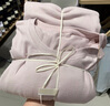 無印良品（MUJI）女式 柔軟針織家居連衣裙 長(zhǎng)袖睡裙女寬松家居服秋季 FD33CC5A 煙熏粉色 S -M (160/84A) 曬單實(shí)拍圖