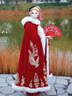 艾方鳥(niǎo)（AIFANGNIAO）冬季漢服斗篷秀禾服披風(fēng)新娘古風(fēng)加厚保暖中式婚禮鳳冠霞帔長(cháng)款披 [單面絨]鳳凰款S碼(身高1551 曬單實(shí)拍圖