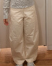 優(yōu)衣庫女裝針織廓形長(cháng)褲/彎刀鐮刀褲子25秋冬新款483722 483722/01乳白色 XL 曬單實(shí)拍圖