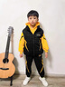 G.DUCKKIDS童裝男童套裝秋冬季加絨加厚大兒童服裝男孩冬裝衛衣棉馬甲三件套 黑色三件套 150 建議身高140-150cm11-12歲 曬單實(shí)拍圖