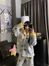 另約秋冬季海綿寶寶情侶睡衣女款珊瑚絨加絨加厚卡通可愛(ài)家居服可外穿 A59913AL 海綿 女款 XL 曬單實(shí)拍圖