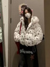 詩(shī)丹蕊韓版設計星星兔耳朵毛領(lǐng)羽棉襖絨棉服女冬季新款厚面包服棉衣外套 米白色 均碼 【可備注碼數】 曬單實(shí)拍圖