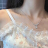 中國黃金（CHINA GOLD）足銀項鏈女銀吊墜輕奢小眾鎖骨鏈節日生日禮物送女友愛(ài)人送老婆 紫藤花足銀項鏈+品牌禮盒 曬單實(shí)拍圖