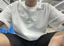 純白色500g重磅T恤純棉加厚螺紋領(lǐng)口短袖oversize潮牌三本針半袖 500g重磅短袖-白色 L 建議140-160斤 曬單實(shí)拍圖