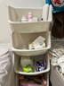 國貨之光 廚房置物架陽(yáng)臺玩具儲物收納架家用多層蔬果落地層架 【一層】淺灰色 34.4*27.5*21cm 曬單實(shí)拍圖