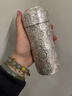 漢帝唐韻（HDTYU）祥云純銀水杯足銀999銀茶杯內外通體全銀杯子純手工雪花銀保溫杯 原色祥云杯500克/配皮套 帶證書(shū) 曬單實(shí)拍圖