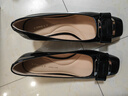 康莉牛漆皮高跟鞋女秋新款時(shí)尚優(yōu)雅粗跟蝴蝶結通勤百搭工作鞋單鞋 黑色 37 曬單實(shí)拍圖
