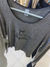 森馬（Semir）【甜心女高】長袖t恤女短款緊身蕾絲花邊上衣24新款甜美印花外穿 淺花灰00202 M 曬單實拍圖