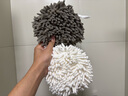 潔麗雅手球17*17cm*2條雪尼爾加厚吸水巾廚房衛生間浴室抹布 白灰 曬單實(shí)拍圖