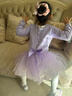 GUBPMTSHIM兒童舞蹈服夏季亮片紗裙女童練功服中國舞連體芭蕾舞裙短袖 紫色長(cháng)袖 140cm  曬單實(shí)拍圖