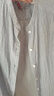 無(wú)印良品（MUJI）女式 木棉混雙層紗織長(cháng)袖罩衫女士襯衫襯衣25年秋季女裝 深灰色條紋 M (160/84A) 曬單實(shí)拍圖