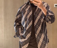 博柏利（BURBERRY）巴寶莉翻領(lǐng)紐扣格子印花長(cháng)袖襯衫男款黑色七夕情人節禮物 黑色 L 曬單實(shí)拍圖