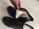 卡帝樂(lè )鱷魚(yú)（CARTELO）老年人媽媽大棉鞋女冬加絨平底短靴真皮羊毛棉靴皮鞋短款女靴大碼 黑色【真牛皮+加厚羊毛內里】 38 曬單實(shí)拍圖
