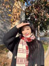 鉑吶苓圍巾女秋冬季百搭學(xué)生針織保暖圣誕紅色圍脖雪花雙面送女朋友禮物 紅色【雪花雙面圍巾】 曬單實(shí)拍圖