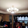 普億照明（PUYI）餐廳吊燈客廳燈球形創(chuàng  )意奶茶咖啡廳吧臺透明圓球玻璃別墅大吊燈 15頭吊鏈款 三色變光 曬單實(shí)拍圖