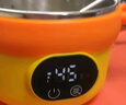 COOKSS嬰兒智能恒溫碗輔食碗寶寶充電保溫碗免注水防燙不銹鋼帶吸管 橙黃色送叉勺-【三擋溫控/巴氏消毒】 曬單實(shí)拍圖