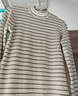 無(wú)印良品（MUJI）女式 起毛羅紋編織半高領(lǐng)長(cháng)袖T恤 上衣打底衫女款內搭春秋女裝 米白色條紋 XL （165/92A） 曬單實(shí)拍圖