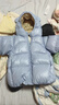 高梵兒童羽絨服黑金5.0鵝絨服男女童寶寶輕薄短款面包服保暖羽絨外套 YT海鹽藍-小熊耳朵 120 【飛天鵝絨】 曬單實(shí)拍圖
