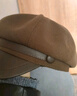 鉑吶苓貝雷帽女帽子冬季女八角帽秋冬款顯臉小百搭畫(huà)家帽鴨舌帽子女 皮扣貝雷帽【咖色】 曬單實(shí)拍圖