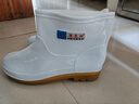 FOOTOPPO食品雨鞋女廚房防滑高筒雨靴男食品廠(chǎng)中筒膠鞋白色水靴男士水鞋 曬單實(shí)拍圖