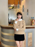 施洛瀾（SINO LOVE）秋冬裝2025年新款女士毛衣女外穿慵懶風(fēng)半高領(lǐng)加厚上衣針織打底衫 卡其 均碼 建議80-135斤 曬單實(shí)拍圖