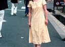 皓娥 法式黃色碎花連衣裙長(cháng)款女泡泡袖夏季收腰顯瘦小個(gè)子海邊度假風(fēng) 【黃色-含內襯拉鏈】 M 曬單實(shí)拍圖