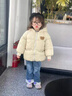 迪士尼（Disney）兒童棉服男女童裝棉衣外套上衣秋冬裝小寶寶羽絨棉襖嬰兒衣服 杏色(小熊款) 80 cm 曬單實(shí)拍圖