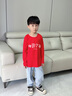 WASSUP WKENG國慶節出游穿搭衣服兒童紅色中國少年表演合唱班團服長(cháng)袖t恤男童 紅色【款三】 150 推薦【70-80斤】 曬單實(shí)拍圖