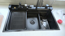 沐瀚森5MM厚鯨魚(yú)瀑布飛雨廚房水槽大單槽數顯304不銹鋼蜂窩洗菜盆一體盆 黑75*45鯨魚(yú)套餐-右下水/5MM頂厚 曬單實(shí)拍圖