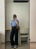 2025早秋新款復古燈芯絨翻領(lǐng)外套女格紋長(cháng)袖襯衫搭配牛仔褲三件套 襯衫 M  80-100斤 曬單實(shí)拍圖