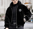 皮爾卡丹（pierre cardin）男裝金貂絨防寒休閑連帽加厚皮草外套痞帥保暖防寒短款男裝夾克 黑色 XL 曬單實(shí)拍圖