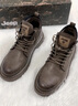 Jeep吉普馬丁靴男2025年冬季新款復古耐臟加絨男鞋皮面工裝雪地靴子男 8001卡其【升級款】 41 (255mm)【升級款】 曬單實(shí)拍圖