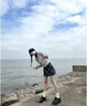 帛芮半身裙子女秋季2025新款毛呢半身裙子短款格子包臀裙短裙A字裙 曬單實拍圖