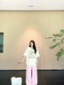 一寸相思純棉杏色短袖t恤女2025新款爆款夏季時(shí)尚貓咪卡通印花上衣體恤潮 杏色-小貓與字母 XL (125-145斤） 曬單實(shí)拍圖
