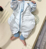 貝肽斯嬰兒睡袋胎脂皮恒溫兒童分腿睡袋嬰幼兒防踢被秋冬中厚 貝羽藍M 曬單實(shí)拍圖