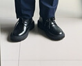 昌祥回力西裝皮鞋男款春季英倫風(fēng)商務(wù)正裝學(xué)生增高休閑軟底防水黑色大頭鞋 黑色 41 曬單實(shí)拍圖