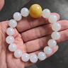 曼麗翠和田白玉12mm手串大圓珠手鏈羊脂白玉附證書(shū)男女款禮物 曬單實(shí)拍圖