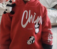 迪士尼（Disney）男童加絨套裝新款寶寶衣服秋冬兒童衛衣韓版中小童保暖連帽兩件套 酒紅色熊貓掛件套裝（加絨） 90 碼 建議1-2歲 體重15-25斤 曬單實(shí)拍圖