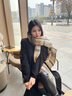 諄梧圍巾女秋冬季氛圍感百搭學(xué)生披肩保暖格子圍脖送女友送閨蜜禮物 卡其格子 曬單實(shí)拍圖