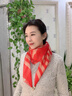 CamalgOri女士秋冬圍脖護頸方巾紅色磁吸扣絲巾冬季高級感2024新款紗巾三角 磁吸寬邊金絲紅色 曬單實(shí)拍圖