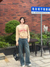 美麗衣櫥（BEAUTIFUL WARDROBE）時(shí)尚潮流百搭牛仔褲女秋季高腰顯瘦直筒闊腿褲休閑拖地長(cháng)褲子女 曬單實(shí)拍圖