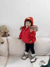 木木屋（mumuwu）品牌童裝女童羽絨服冬季卡通小女孩外套白鴨絨保暖兒童面包服冬裝 橘紅羽絨服 120 適合110-120cm年齡6-7歲 曬單實(shí)拍圖
