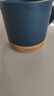 炊大皇馬克杯 木底陶瓷杯高顏值辦公防滑咖啡杯牛奶杯水杯 藍色350ml 曬單實(shí)拍圖
