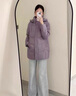 坦博爾新款中老年羽絨服媽媽款寬松秋冬季中長(cháng)款可脫卸帽保暖百搭外套 香融紫 M (165) 曬單實(shí)拍圖