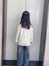 布丁哈魯【100%棉】女童拼接花邊下擺T恤春秋新款中大童休閑百搭長(cháng)袖T恤潮 曬單實(shí)拍圖