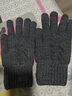 回力（Warrior）毛線(xiàn)手套男冬季保暖加絨加厚棉針織騎行觸屏防寒冬天女手套開(kāi)車(chē) 黑色 均碼 曬單實(shí)拍圖
