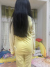 Q21【中暖】小暖皮兒童保暖內(nèi)衣套裝男女童秋衣秋褲校服神器 條紋黃 150 曬單實拍圖